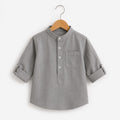 Grey Roll-Up Sleeve Kurta