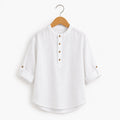 White Roll-Up Sleeve Kurta
